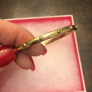 Stella & Dot Dottie Shiny Gold Hinge Bangle Bracelet